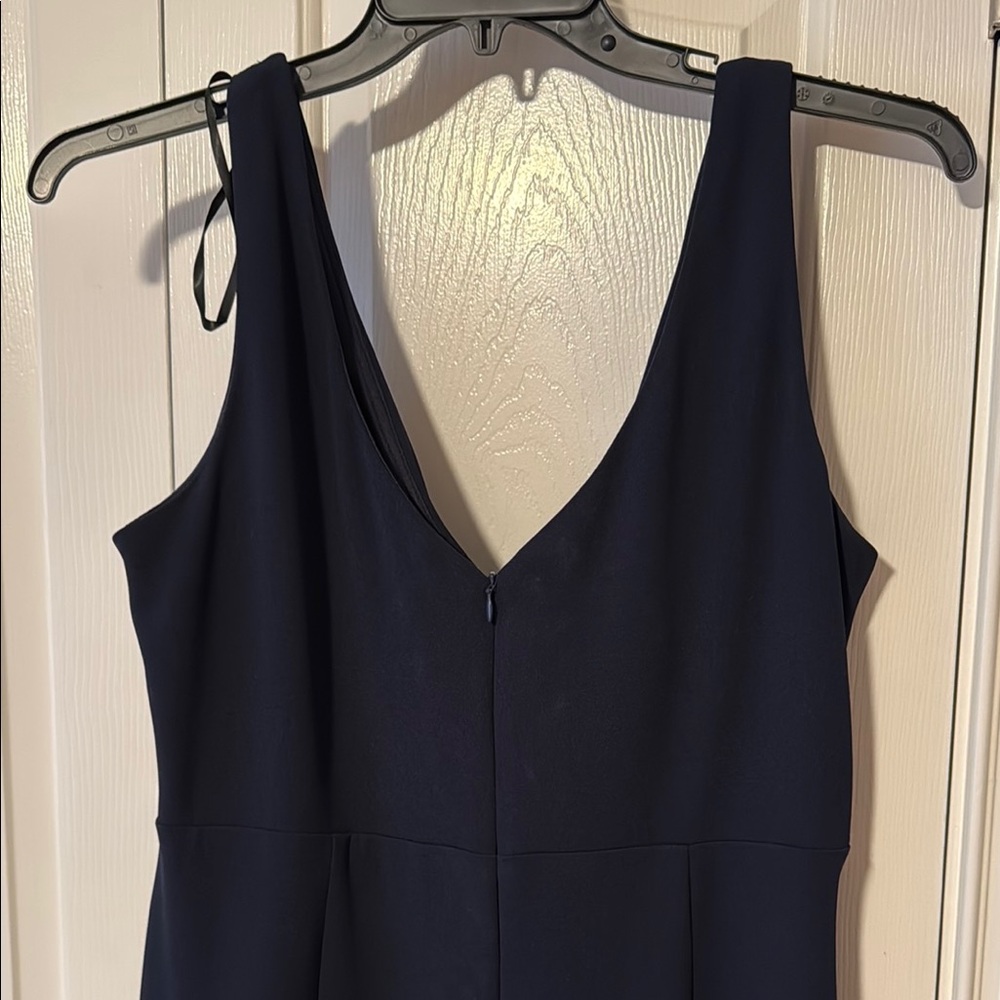 Elegant Navy High Low Women's Dress - Picture 5 of 7